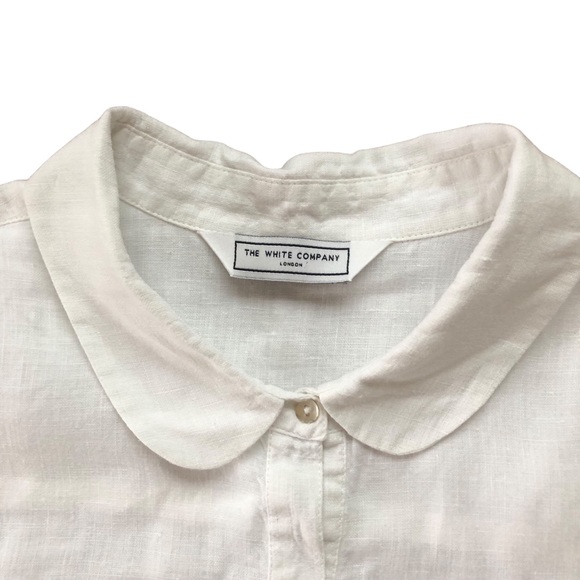 The White Company Bright White 100% Linen Blouse Shirt Size US 8 / UK 12 - Picture 3 of 6